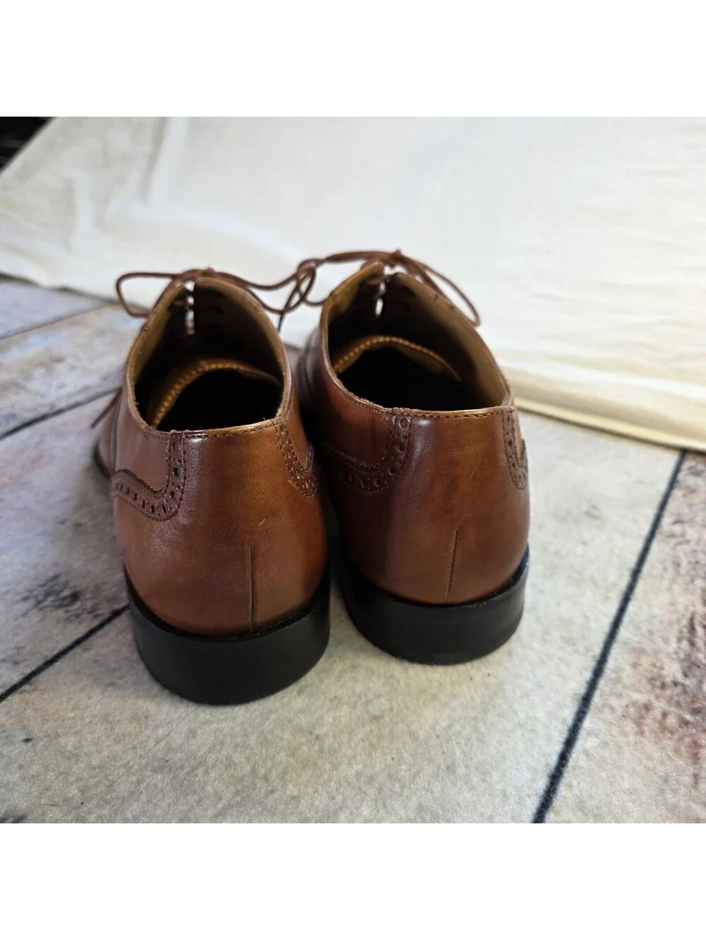 Cole Haan Shoes Williams British Tan Leather Wingtip Oxford Dress Size 12 Mens